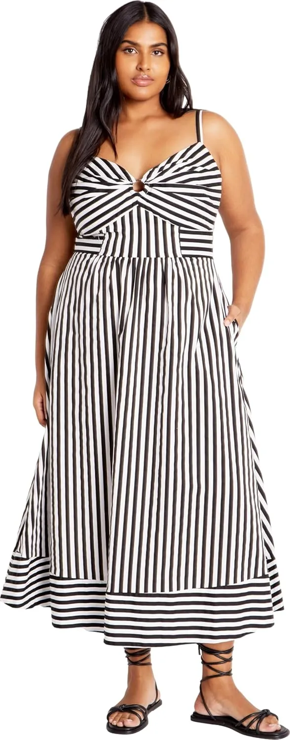 City Chic Women's Dress Stripe Zaya