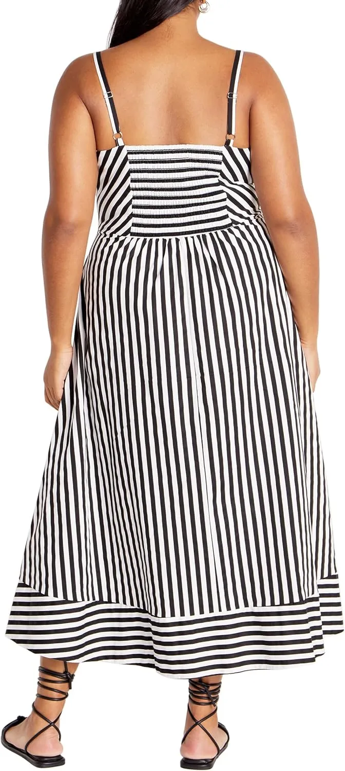 City Chic Women's Dress Stripe Zaya