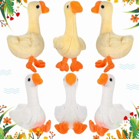 Civaner 6 Pieces Goose Stuffed Animal 6.3 Inch Plush Goose Stuffed White Light Yellow Stuffed Animal Toy Soft Stuffed Doll Birthday Gift for Christmas Party Supplies