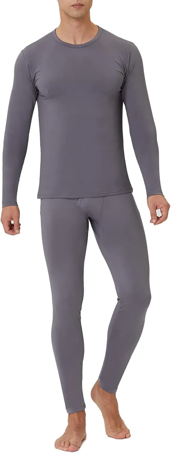 CL convallaria Long Johns Thermal Underwear for Men Soft Fleece Lined Base Layer Cold Weather Top Bottom Gift Set