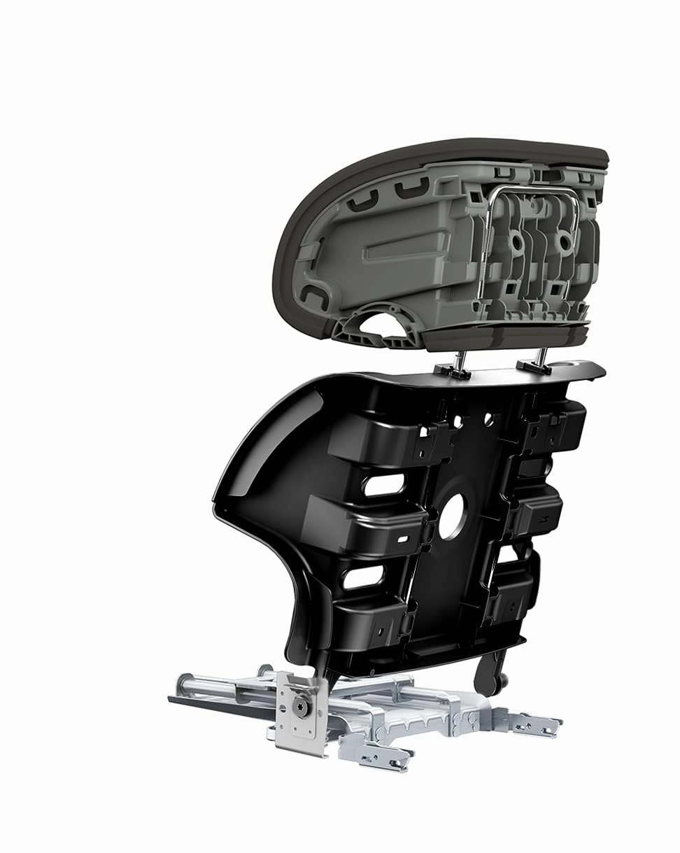 Clek Oobr High Back Booster Seat with Adjustable Headrest, Reclining Design, and Rigid Latch System (Pitch Black)