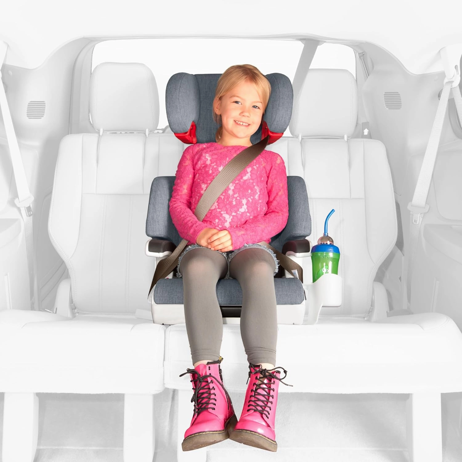 Clek Oobr High Back Booster Seat with Adjustable Headrest, Reclining Design, and Rigid Latch System (Pitch Black)