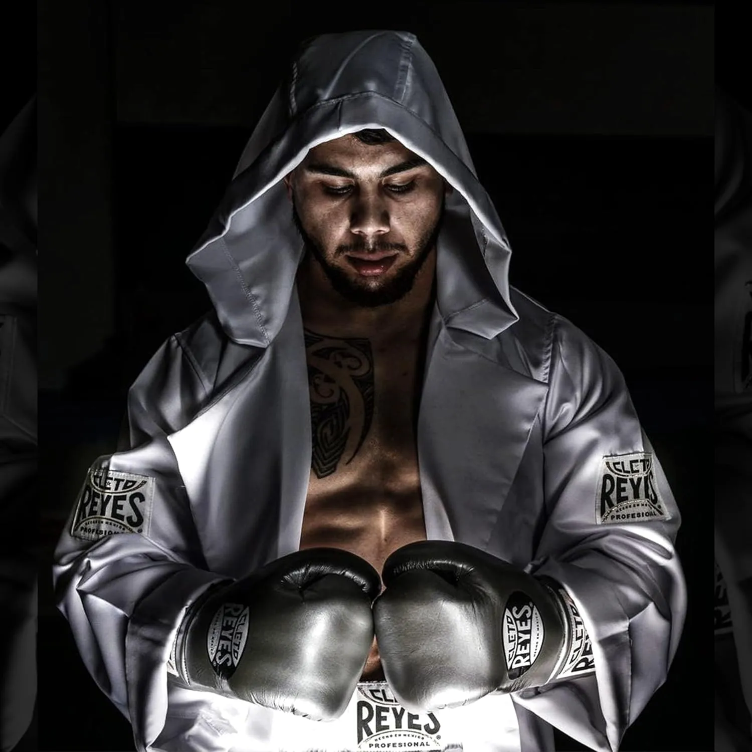 CLETO REYES Satin Boxing Robe with Hood for Men and Women, Adult Unisex Competition Uniform Apparel Clothes