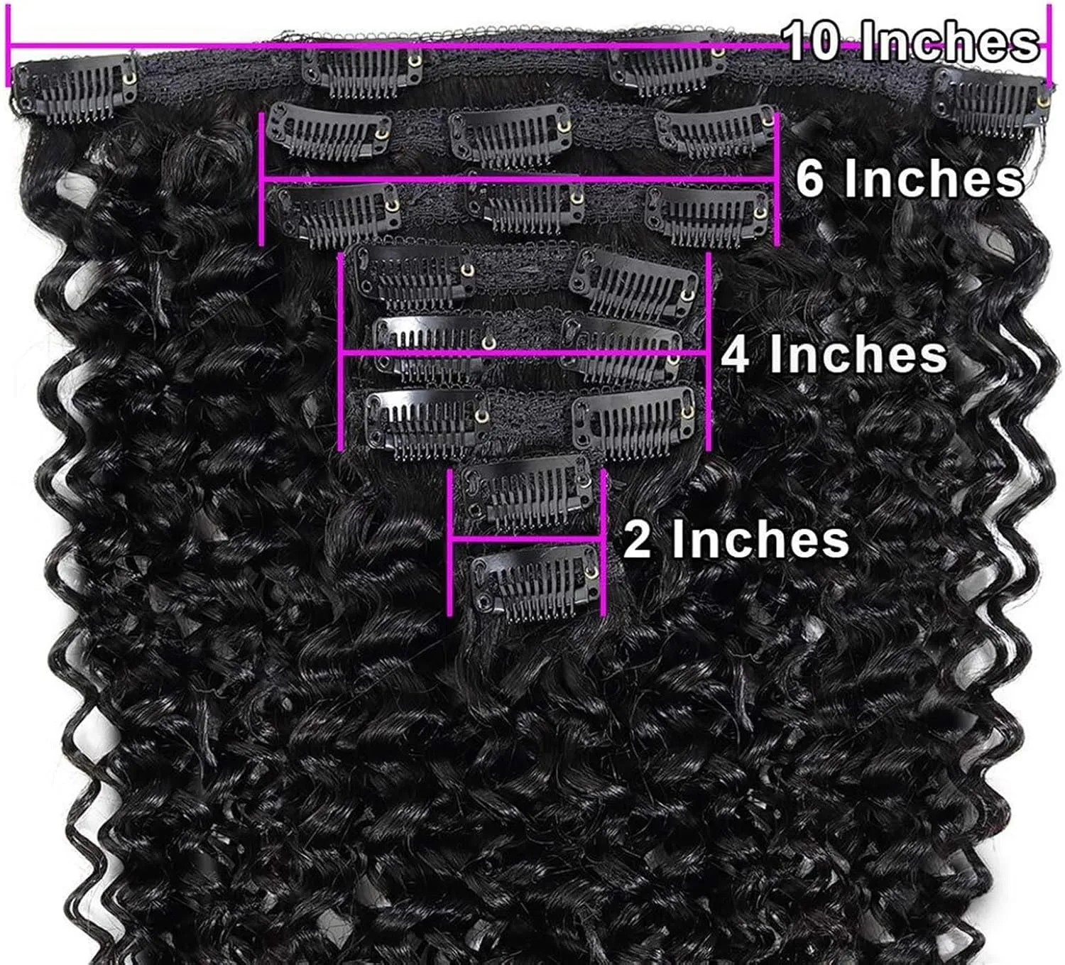 Clip in Hair Extensions Curly Clip in Hair Extensions Human Hair for Black Women - 8 Pieces/Set #1B Double Weft Brazilian Remy Human Hair Clip in Extensions Thick to Ends Human Hair Extensions Clip(20