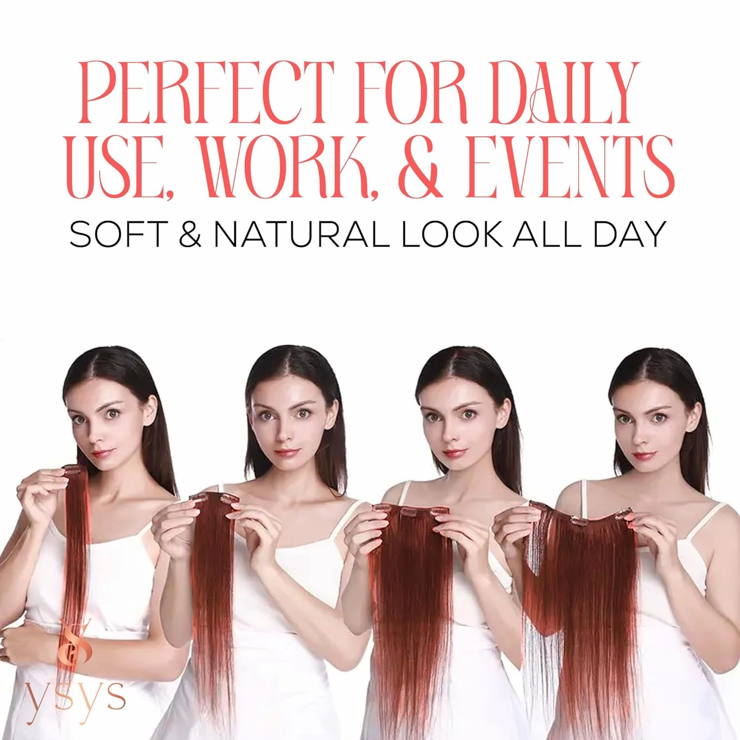 Clip in Hair Extensions - 100% Human Hair Remy Hair Extensions for Women - 7 Pieces, 120g Seamless Clip ins for Extra Volume/Style - Natural Straight (Reddish Brown #33, 18 inches)