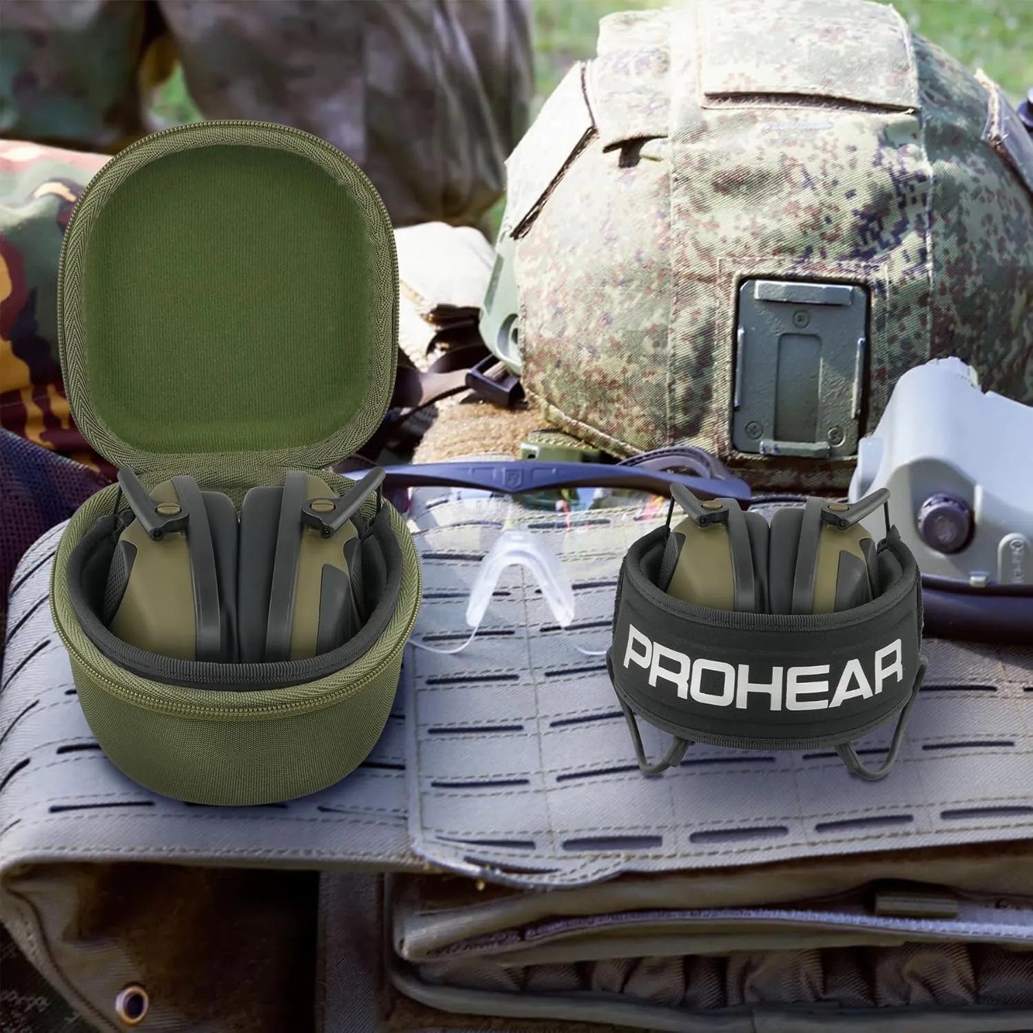 co2CREA for PROHEAR 066/016/030/030 2.0/036 Electronic Ear Protection Hearing Protection Muffs and Shooting Glasses
