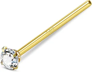 COCHARM Fishtail Nose Stud Ring 20g 14k Real Gold Custom Bendable Nose Rings CZ Nose Piercing Jewelry for Women Men 2mm 2.5mm 3mm