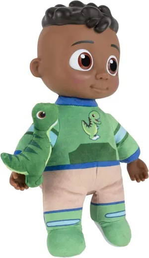 Cocomelon Official My Friend Cody with Dinosaur Plush - Plays ‘Cody’s Special Dinosaur Day’ Song Clips - Press Tummy for Music and Phrases - Toys for Preschoolers