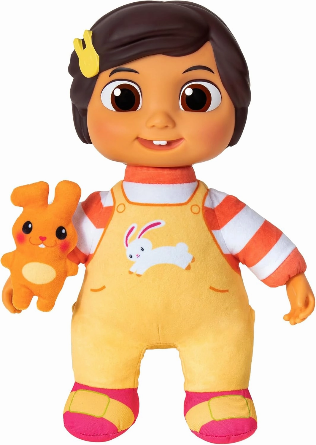CoComelon My Friend Nina Doll, Soft Plush Body - Music, Sounds, and Phrases in Spanish and English - Attached Bunny Plush Included - Toys for Preschoolers