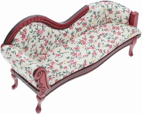 COHEALI 1:12 Scale Mini Doll House Furniture Vintage Floral Sofa Set Miniature Living Room Decor