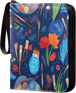 Colorful Brush Card Binder with Double Sided PU Leather Holder Albums Book with 400 Pockets for Collectible Trading Card Games Card