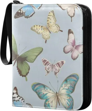 Colorful Butterfly Card Binder, 400 Pockets Card Holder with 50 Sleeves, Sturdy Card Holder Folders for Game Cards & Sports Cards