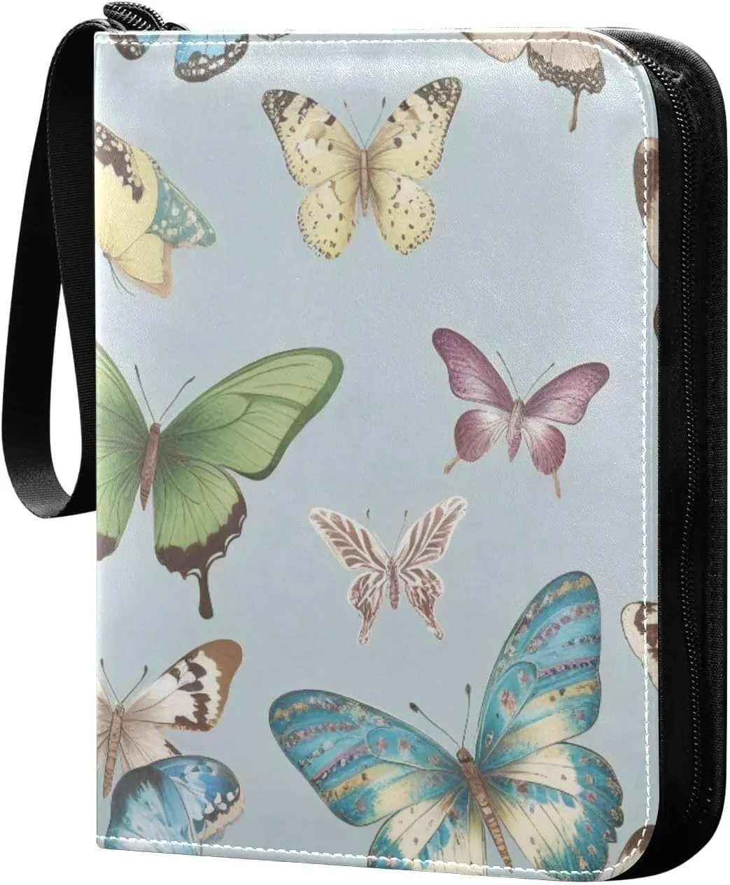 Colorful Butterfly Card Binder, 400 Pockets Card Holder with 50 Sleeves, Sturdy Card Holder Folders for Game Cards & Sports Cards