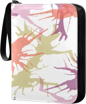 Colorful-cartoon-style Card Binder 4 Pocket, Fits 400 Cards,Trading Card Binder with Sleeves, Waterproof Sports Card Binder with Zip Collectible Trading Card Albums for Collectible Game Cards MTG TCG