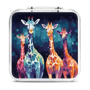 Colorful Giraffe Fans Lovers Switch Game Case Switch Game Holder Cartridge Case Storage 12 Games & 2 Micro Sd Card Slots, Travel Carry Cases, Portable Games Card Storage, Hard Shell, Buckle Closure
