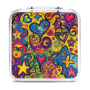 Colorful Graffiti Pattern Switch Game Case Switch Game Holder Cartridge Case Storage 12 Games & 2 Micro Sd Card Slots, Travel Carry Cases, Portable Games Card Storage, Hard Shell, Buckle Closure