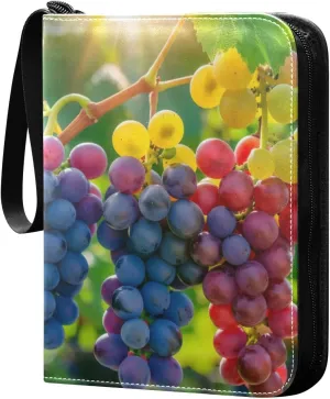 Colorful Grape Bunch Card Binder, 400 Pockets Card Holder with 50 Sleeves, Sturdy Card Holder Folders for Game Cards & Sports Cards