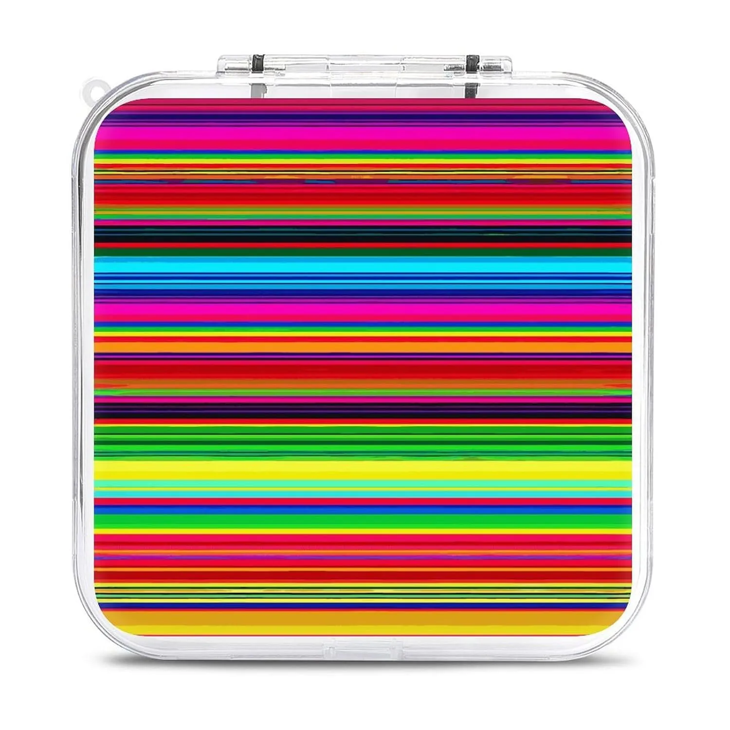 Colorful Mexican Stripes Switch Game Case Switch Game Holder Cartridge Case Storage 12 Games & 2 Micro Sd Card Slots, Travel Carry Cases, Portable Games Card Storage, Hard Shell, Buckle Closure