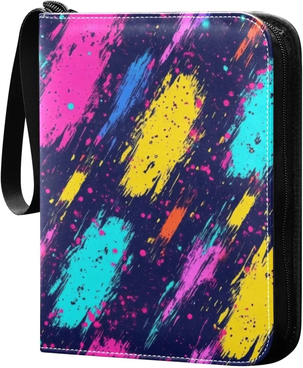 Colorful Neon Pattern Card Binder, 400 Pockets Card Holder with 50 Sleeves, Sturdy Card Holder Folders for Game Cards & Sports Cards
