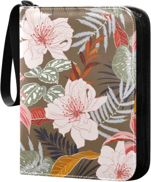 Colorful-original-floral-print 400 Pocket Card Collection Binder, PU Waterproof Wear-resistant Trading Card Binder with Zip for Collectible Boys Girls Game Sports Cards MTG TCG, GTJRSJTY35868