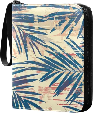 Colorful Palm Leaves Card Binder, 400 Pockets Card Holder with 50 Sleeves, Sturdy Card Holder Folders for Game Cards & Sports Cards
