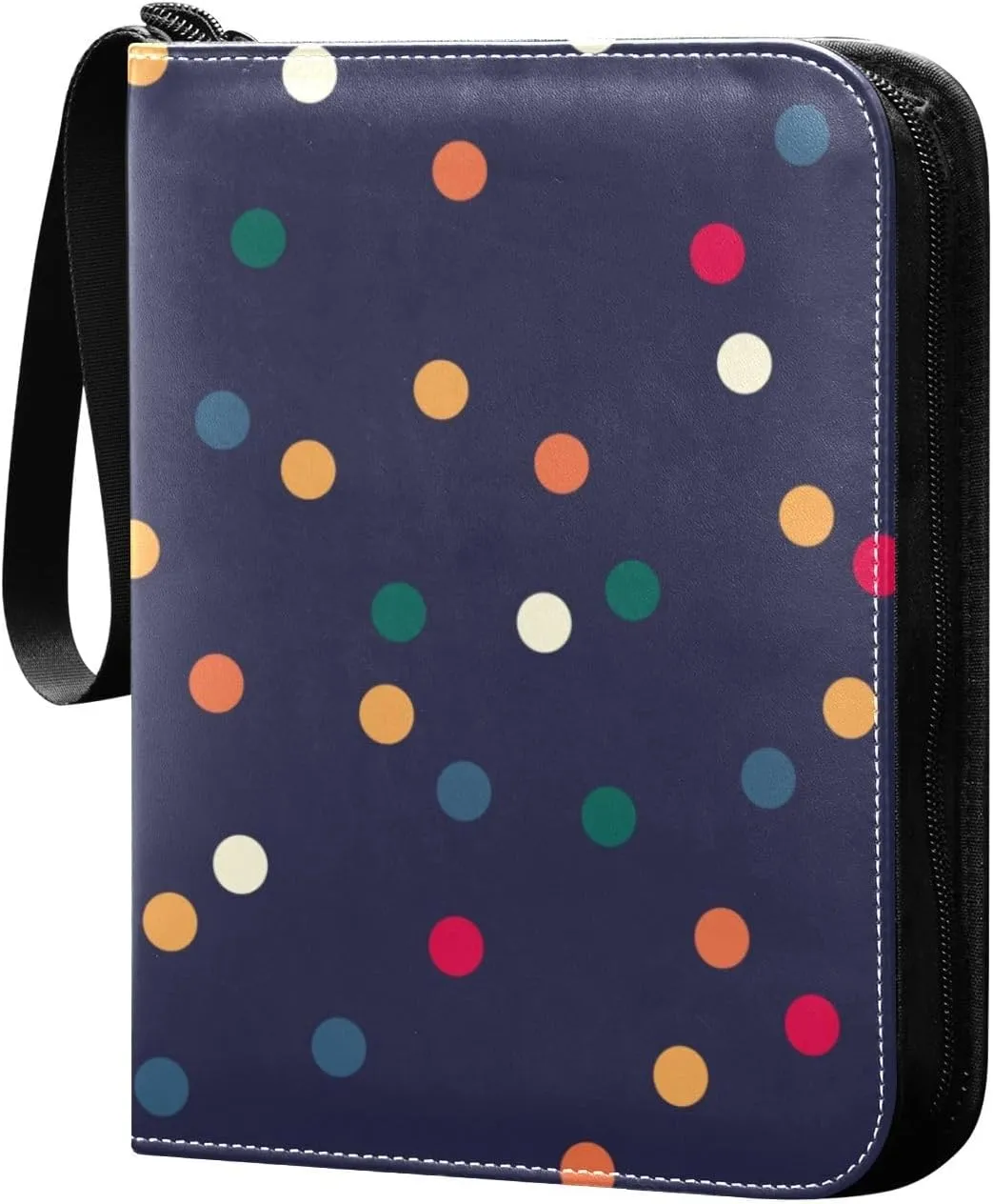 Colorful Polka Dots Baseball Card Storage Card Holder Protectors Set Card Storage Album with Zipper