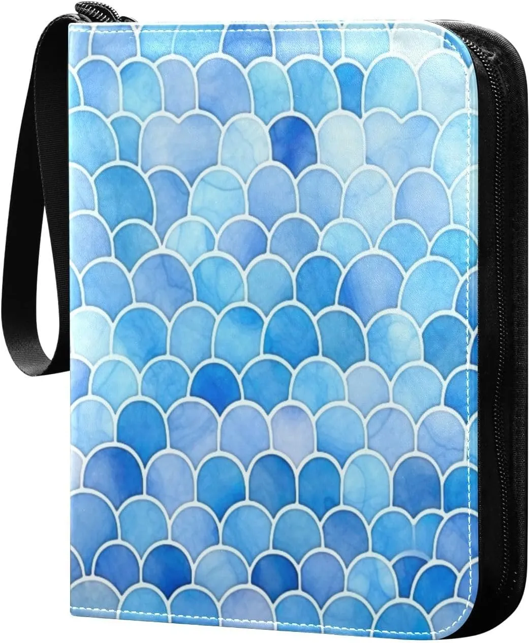 Colorful Scales Card Binder with Double Sided PU Leather Holder Albums Book with 400 Pockets for Collectible Trading Card Games Card