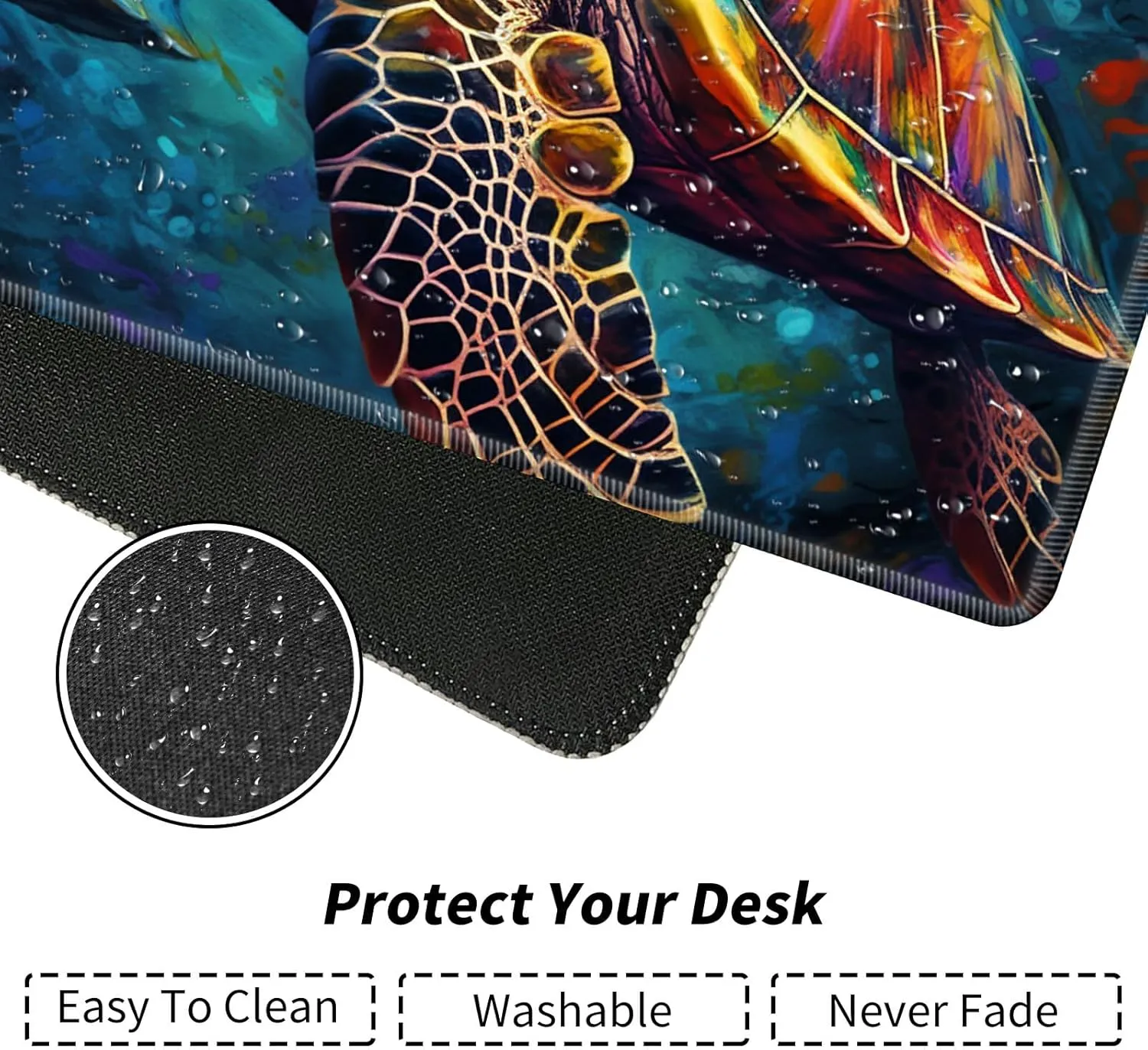 Colorful Sea Turtles for MTG & TCG Playmat Mouse Pad,BFDHGQZC 24" x 14" Game Mat for MTG/RPG/CCG Trading Card Game Playmats Table Mat Perfect for Card Games Video Games Computer Office