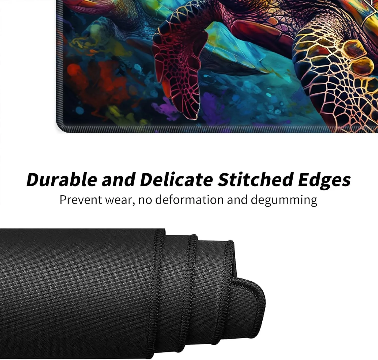Colorful Sea Turtles for MTG & TCG Playmat Mouse Pad,BFDHGQZC 24" x 14" Game Mat for MTG/RPG/CCG Trading Card Game Playmats Table Mat Perfect for Card Games Video Games Computer Office