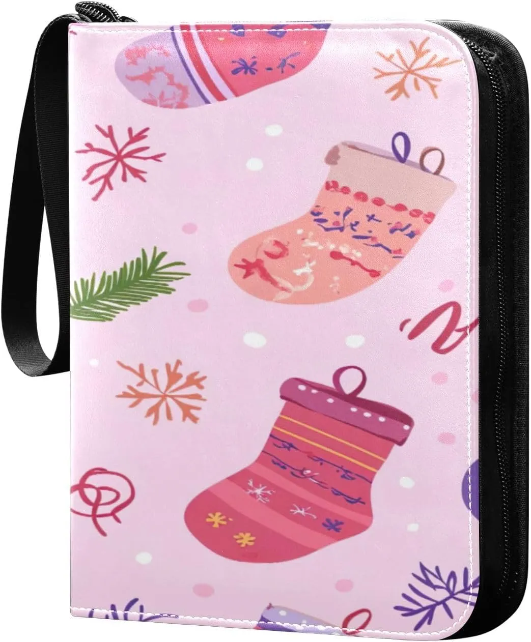 Colorful Socks 2 Card Binder Trading Card Binder with 50 Removable Sleeves, 400 Card Collection Binder Multicolor Card Albums with Zipper