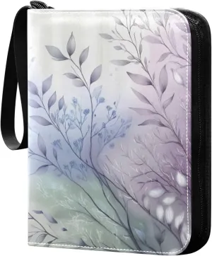 Colorful Tree Card Binder 4-Pockets, 400 Pockets Card Holder with 50 Removable Sleeves, Trading Card Collector Zipper Album Holder, Collector Album