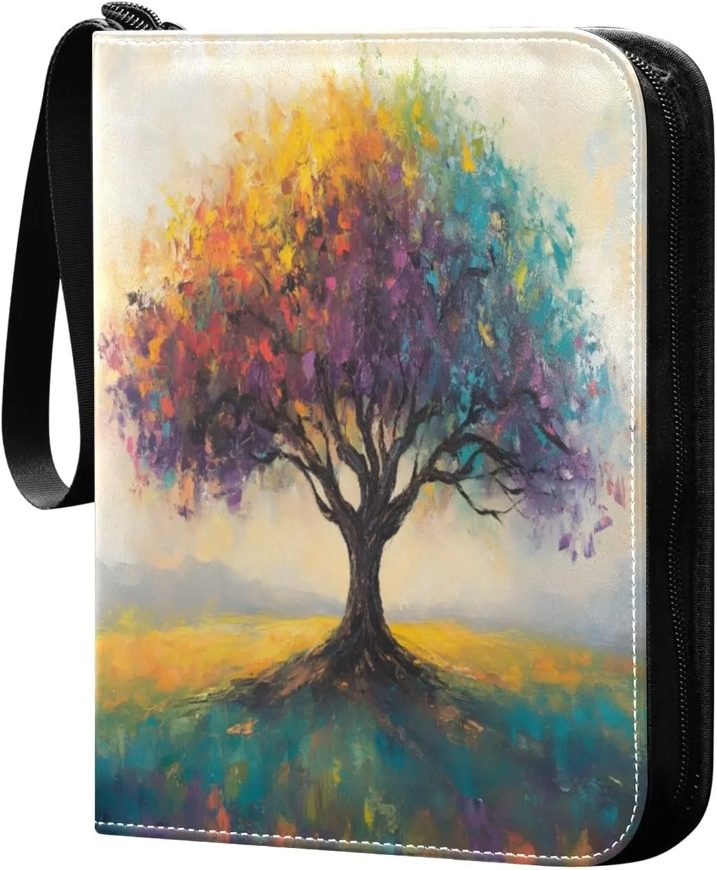 Colorful Tree Card Collector Binder 4 Pocket Photocard Binder with Sleeves 4 Pocket Trading Card Binder