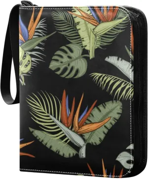 Colorful-tropical-floral-pattern Trading Card Protectors Holder Collectible Album for Sports Card Collection Storage 400 pockets Game Card Binder, JDJSDJJJ823158