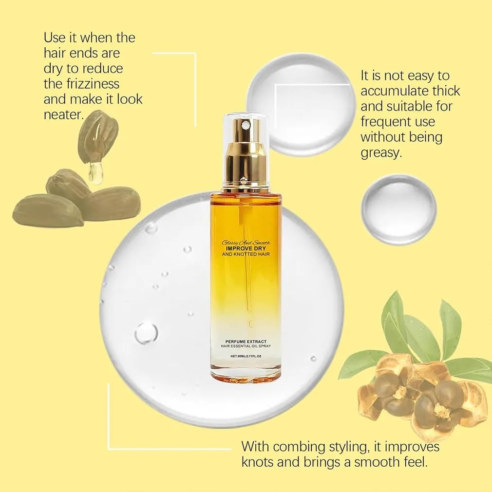 Conditioning Oil Spray, 80ml Leave-In Scalp & Hair Strengthener, Lightweight Nourishing Hair Oil for Dry, Frizzy, Curly Hair, Anti-Frizz Styling Mist for Daily Use (one size, 2pc)