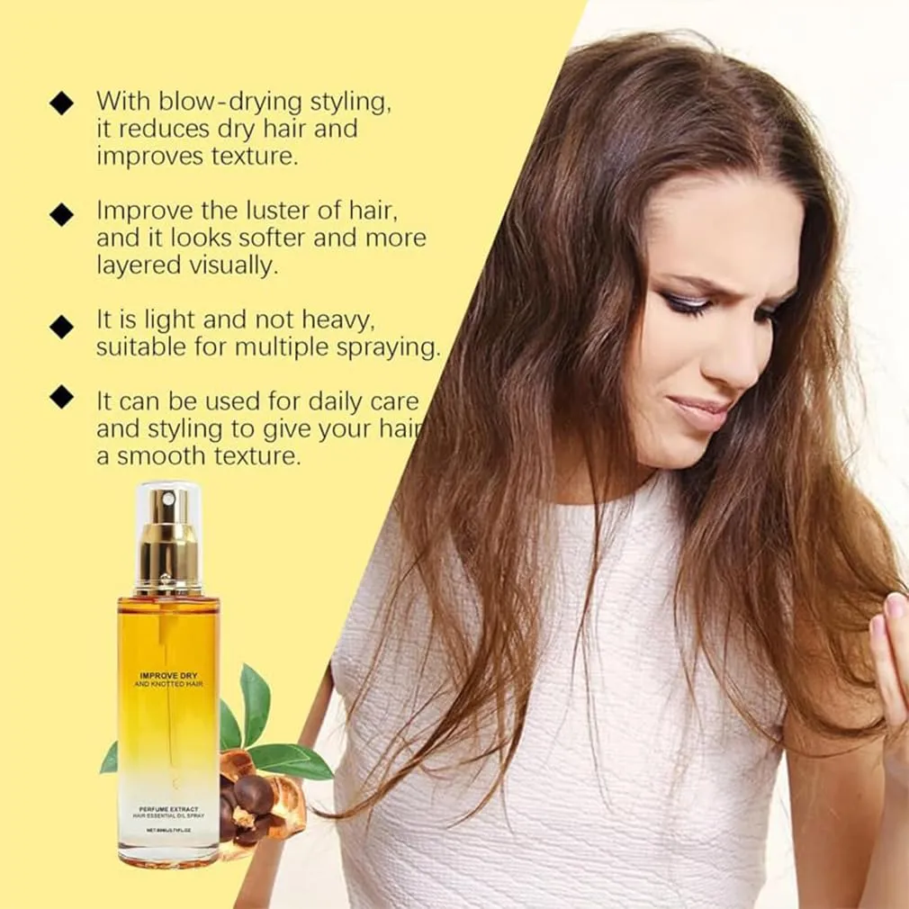 Conditioning Oil Spray, 80ml Leave-In Scalp & Hair Strengthener, Lightweight Nourishing Hair Oil for Dry, Frizzy, Curly Hair, Anti-Frizz Styling Mist for Daily Use (one size, 2pc)
