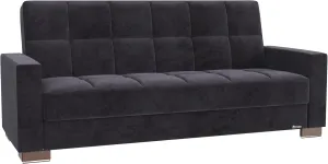 Convertible Sofabed with Storage, Comfort-Focused Microfiber Upholstery, Small Spaces, Black