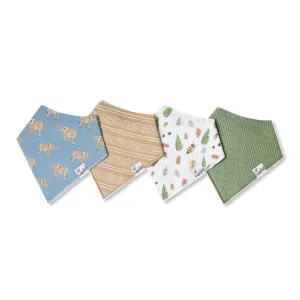 Copper Pearl 4 Pack Soft Cotton Baby Bibs for Drooling and Teething, Absorbent Drool Bibs for Baby Girl and Boy, Adjustable to Fit Newborns to Toddlers, Tons of Styles (Peanut)