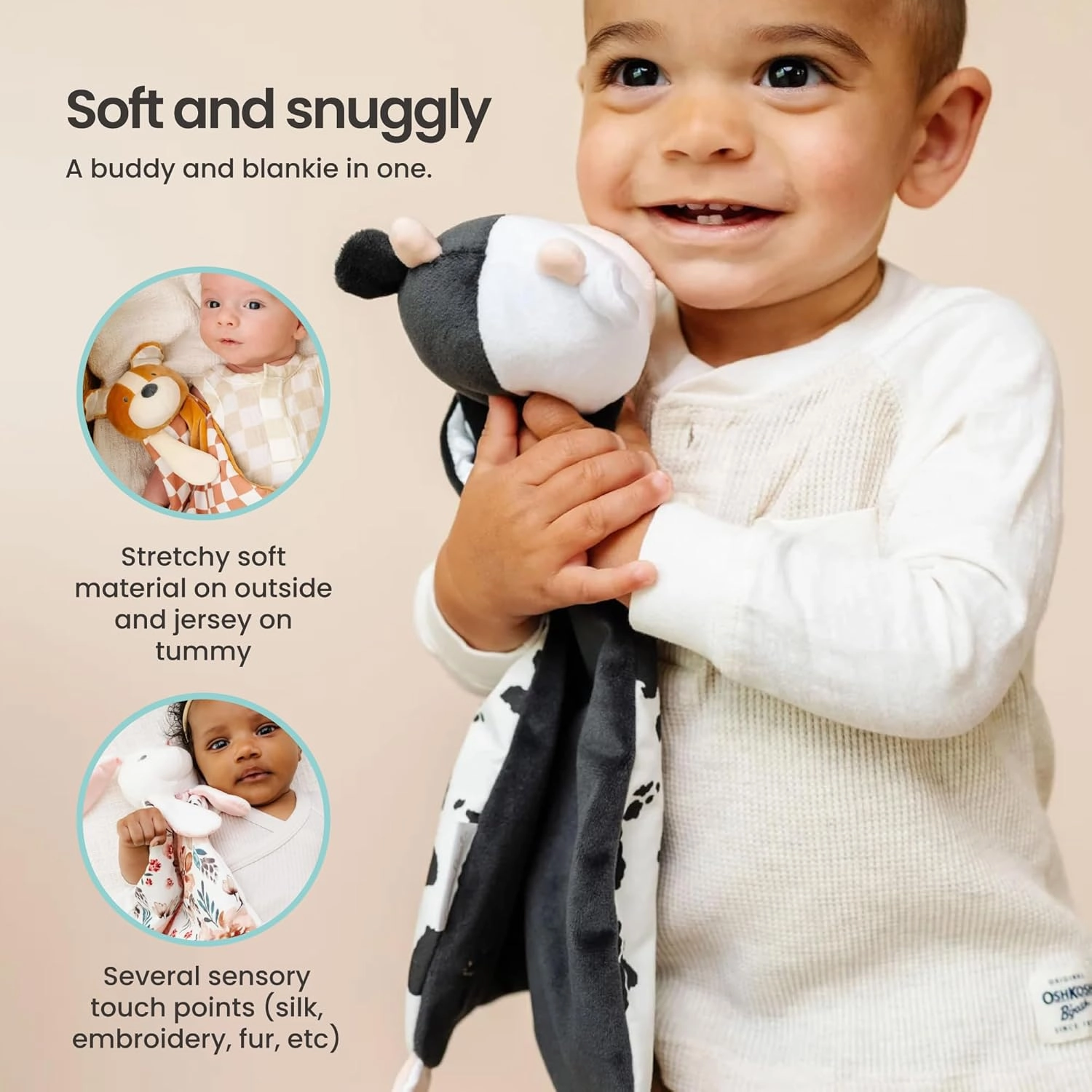 Copper Pearl Character Lovey Plush: Soft Cow Plush Baby Blankets, Baby Lovey and Cow Toy for Companionship and Entertainment - Colby Cow