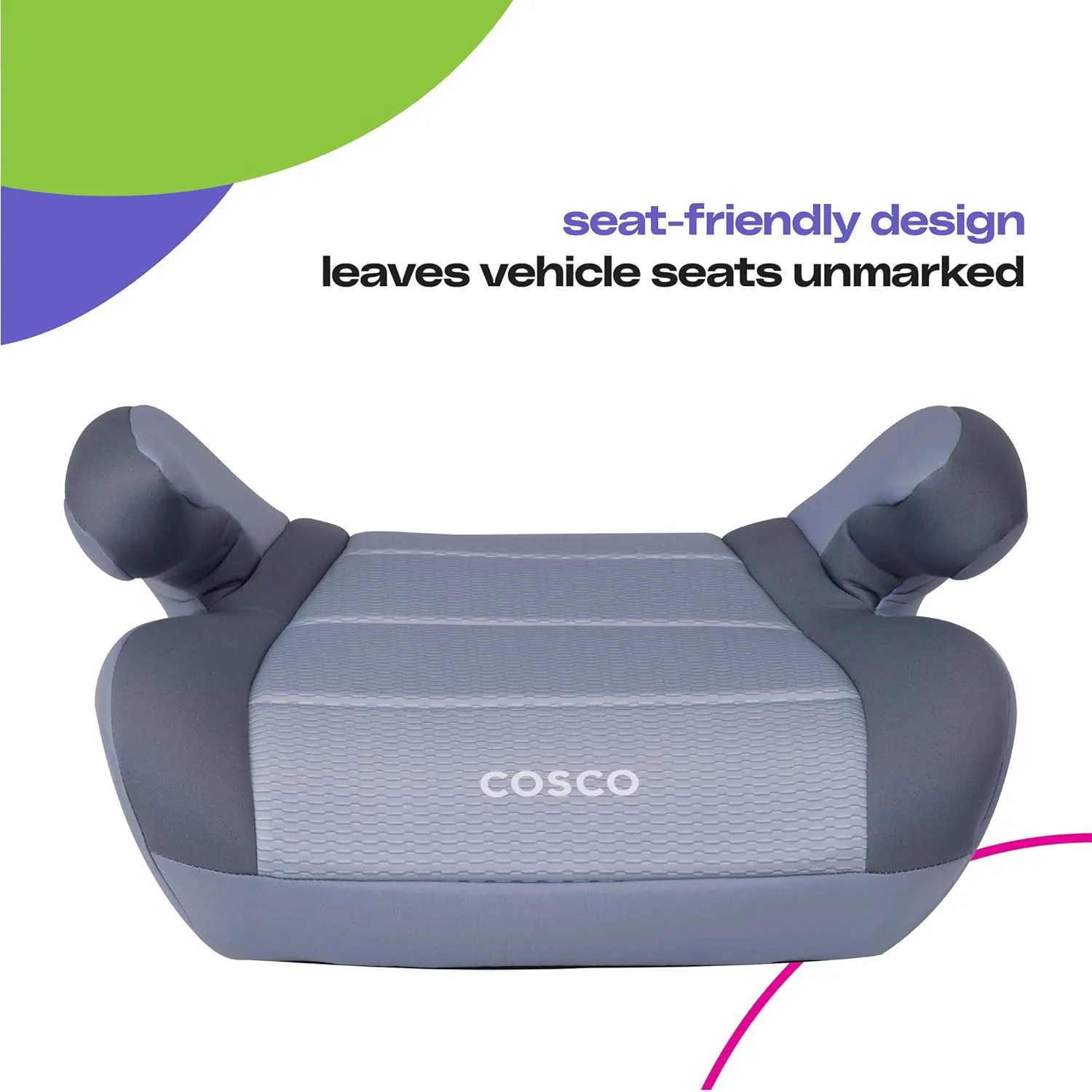 Cosco Topside Backless Booster Car Seat, Lightweight Booster Seats for Cars 40-100 lbs, Backless Booster Seat for Car, Grape