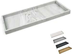 Countertop and Vanity Tray - 11.7" Silicone Bathroom Tray, Flexible Dish Soap Holder for Kitchen, Bathroom Counter Organizer, Shower Toilet Tank Trays Décor Accessories, Sink Makeup Mat Oil