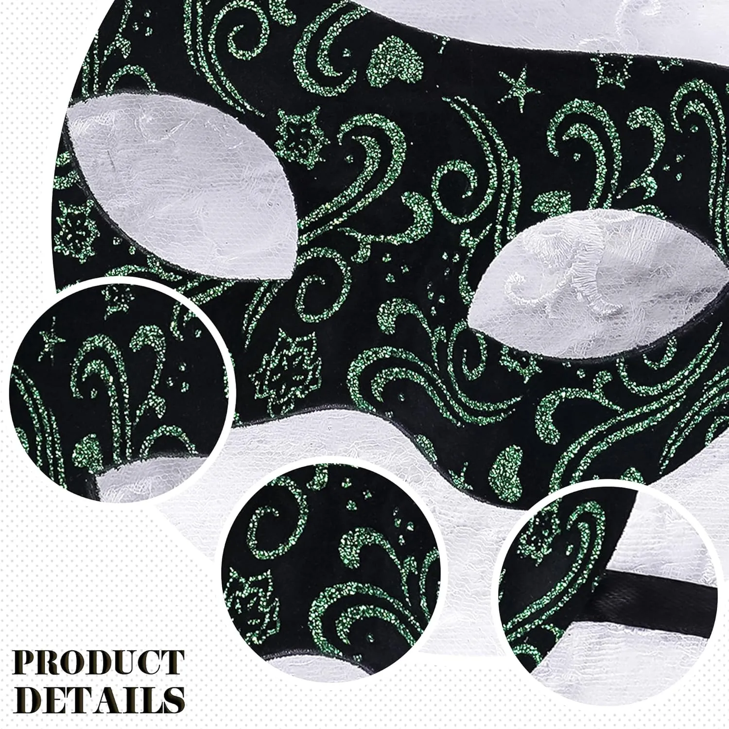 Couple Masquerade Masks Set - 2 Pcs Mysterious Lace Mask Vintage Antique Eyemasks for Men Women Mardi Gras Prom Ball