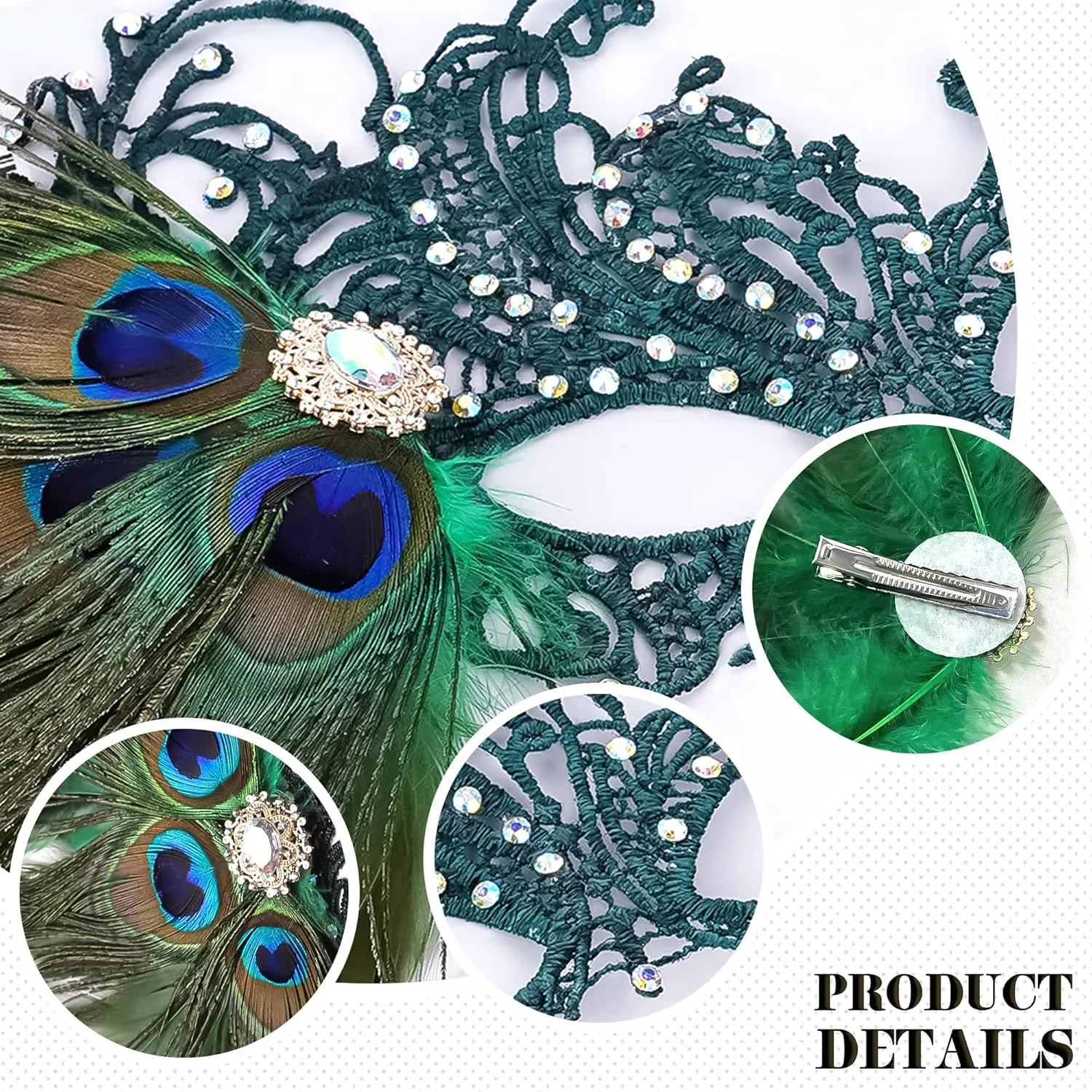 Couple Masquerade Masks Set - 2 Pcs Mysterious Lace Mask Vintage Antique Eyemasks for Men Women Mardi Gras Prom Ball