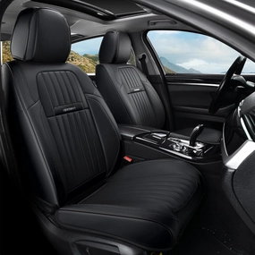 Coverado Seat Covers, Car Seat Covers Front Seats, Car Seat Cover, Car Seat Protector Waterproof, Car Seat Cushion Nappa Leather, Black Seat Covers for Cars Carseat Cover Universal Fit for Most Cars