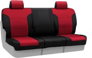 Coverking Custom Fit Front 40/20/40 Seat Cover for Select Dodge Dakota Models - Neosupreme (Red with Black Sides)