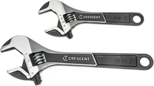 Crescent 2 Piece Wide Jaw Adjustable Wrench Set | 6" & 10" | ATWJ2610VS