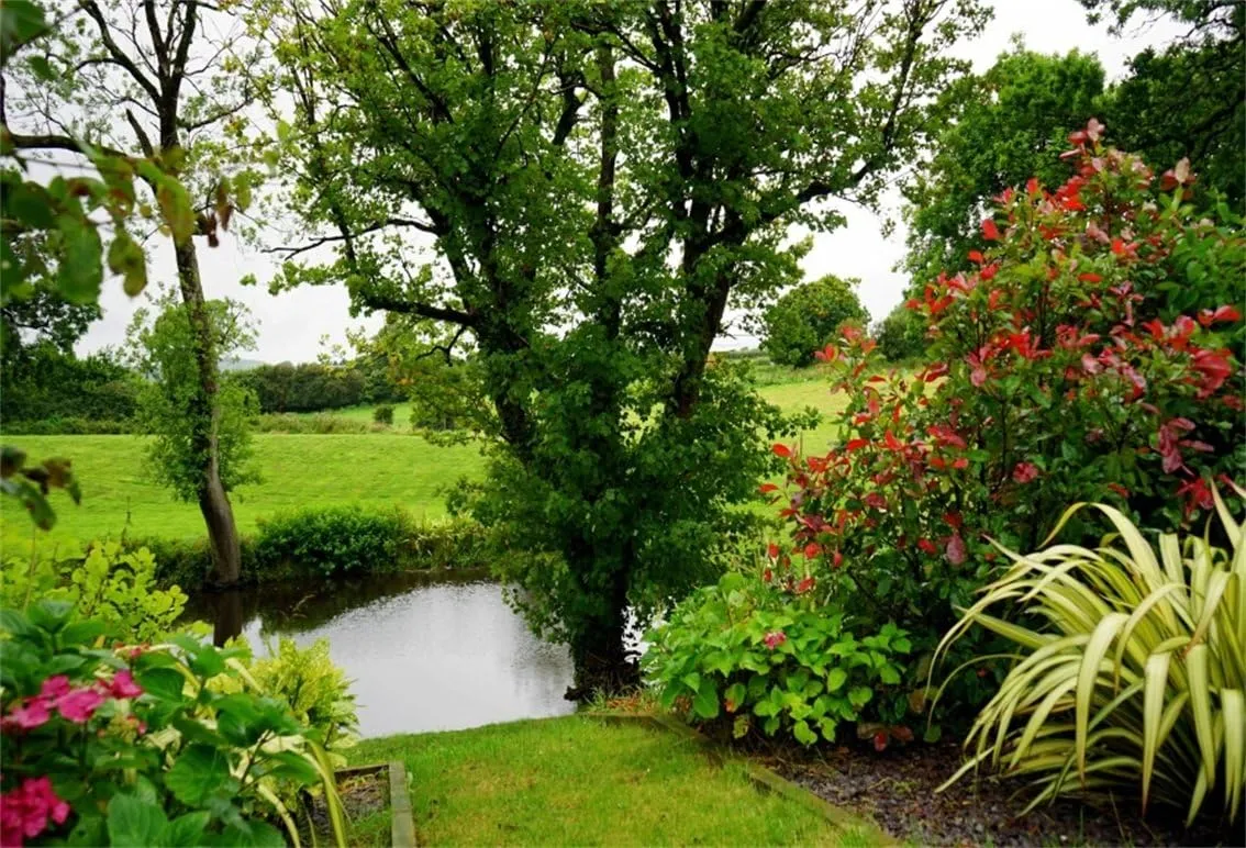 CSFOTO 8x6ft Garden Backdrop Spring Outdoor Picnic Countryside Photo Background for Photography Fields Tree Park River Spring Nature Landscape Decorative Banner