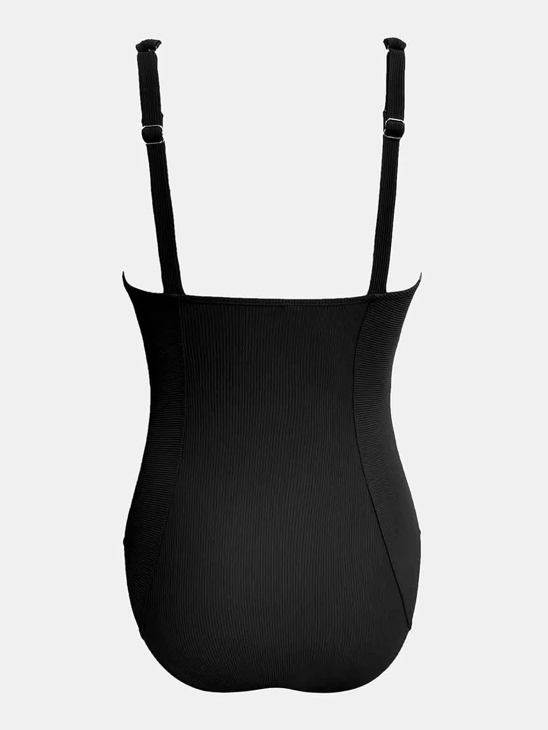 CUPSHE Women's One Piece Swimsuit Plunging V Neck Bathing Suit Wide Adjustable Straps O Ring Ribbed Swimwear