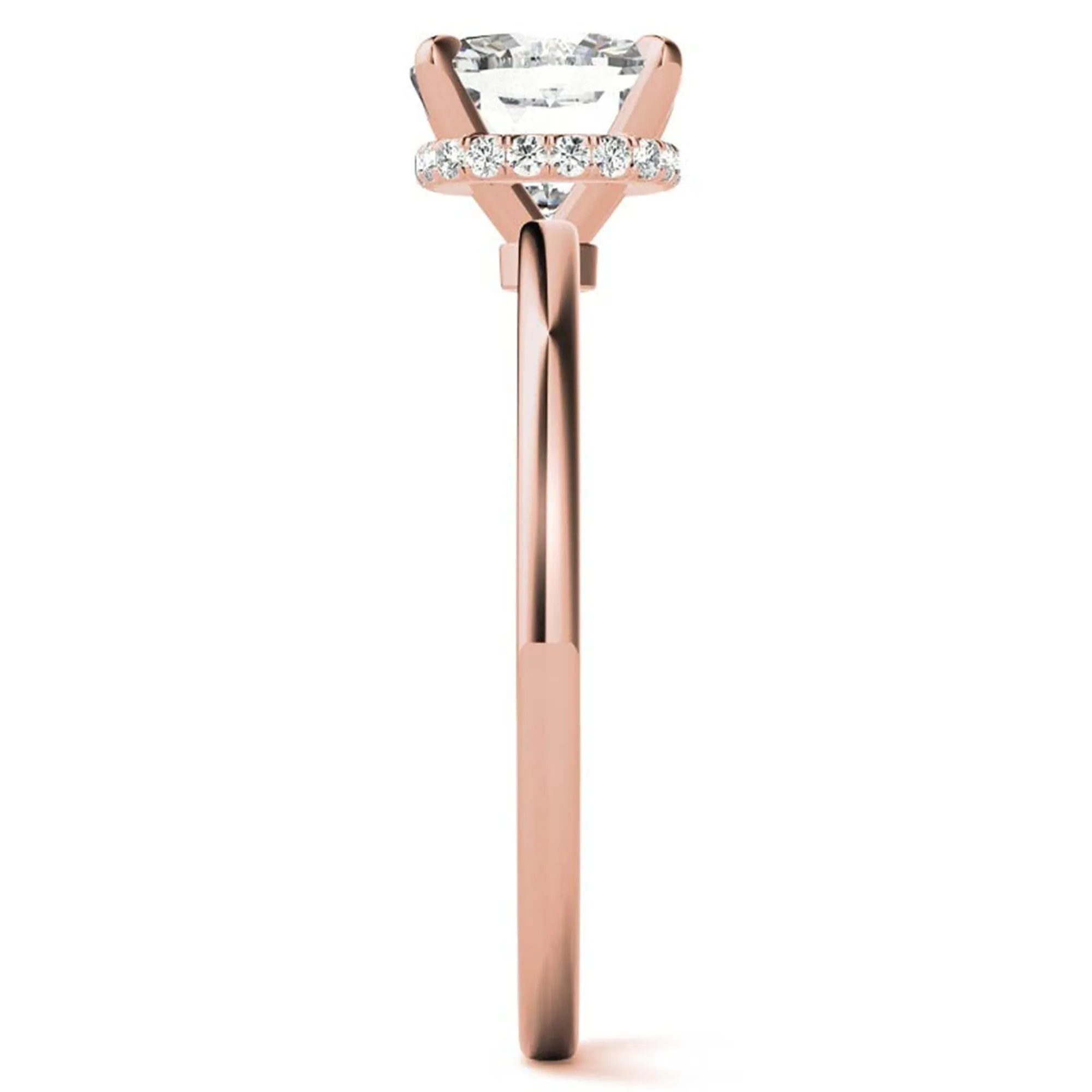 Cushion Cut Rose Gold Adjustable Sterling Silver Chic Diamond Engagement Ring For Women
