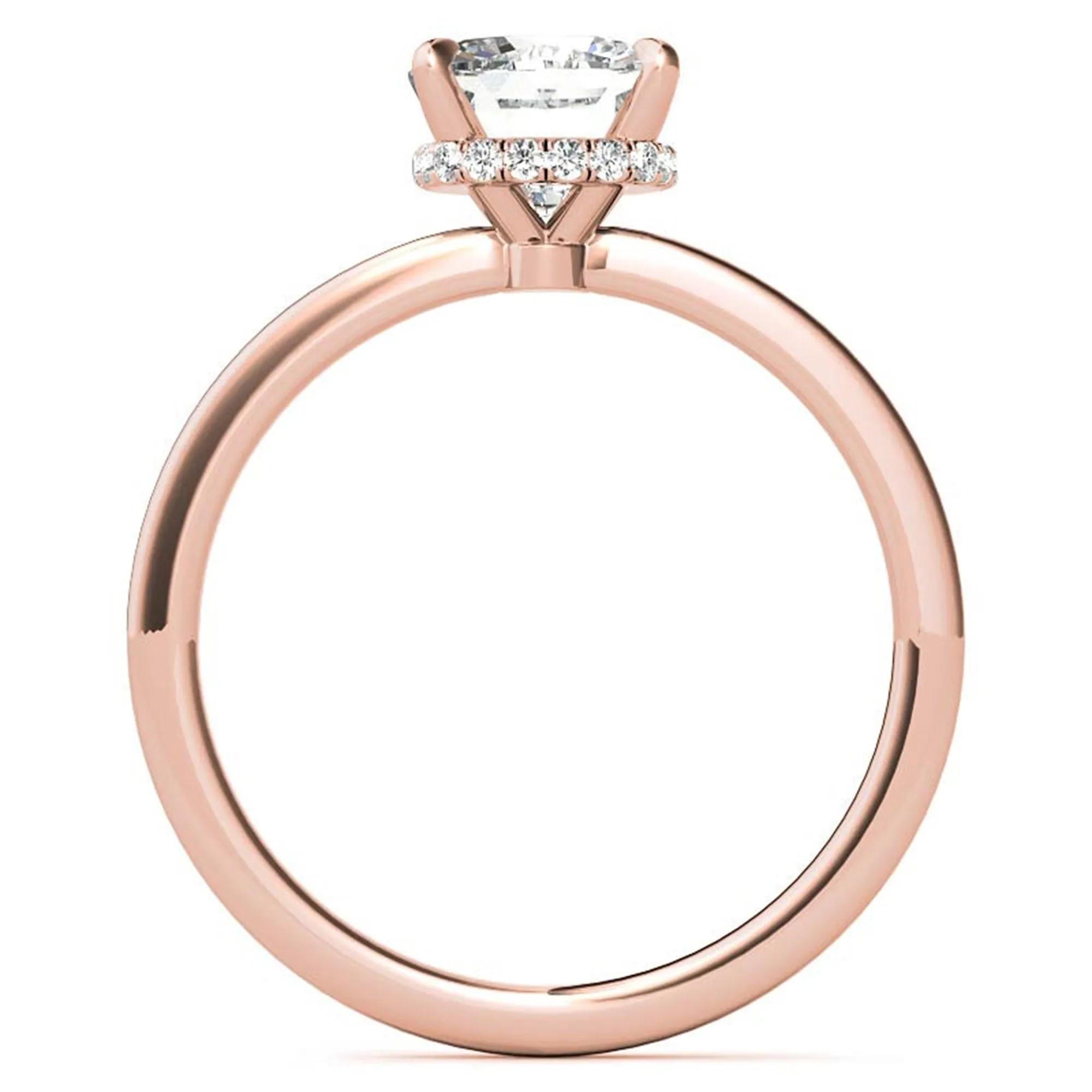 Cushion Cut Rose Gold Adjustable Sterling Silver Chic Diamond Engagement Ring For Women