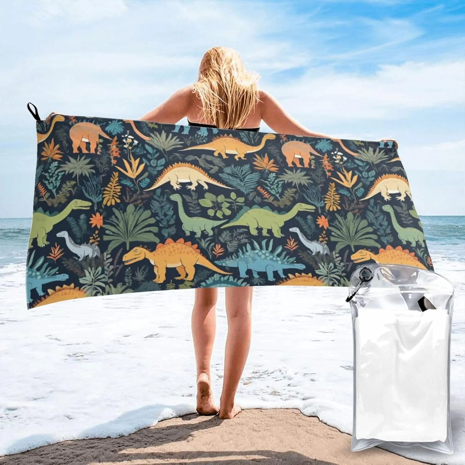 Cute Premium Compact Microfiber Travel Towel-Featherlight & Quick Dry,Sand-Resistant Beach Towel for Swimming,Camping,Vacation Essentials with Carry Pouch